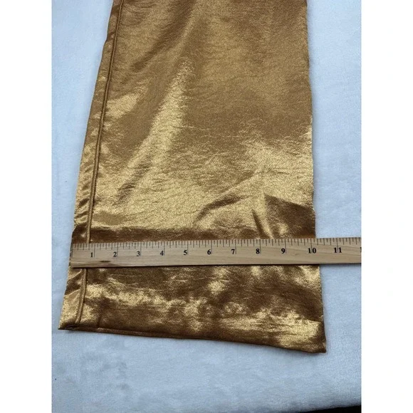 NWT Anthropologie Current Air Satin High-Rise Wide-Leg Pants Women's Small Gold‎ - Picture 11 of 13